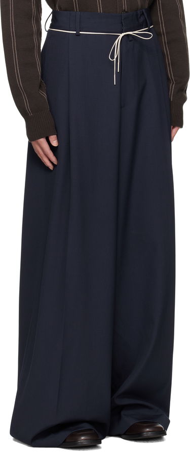 Панталони Dries Van Noten Dries Van Noten Drawstring Trousers Тъмно синьо | 252-020915-2057, 1