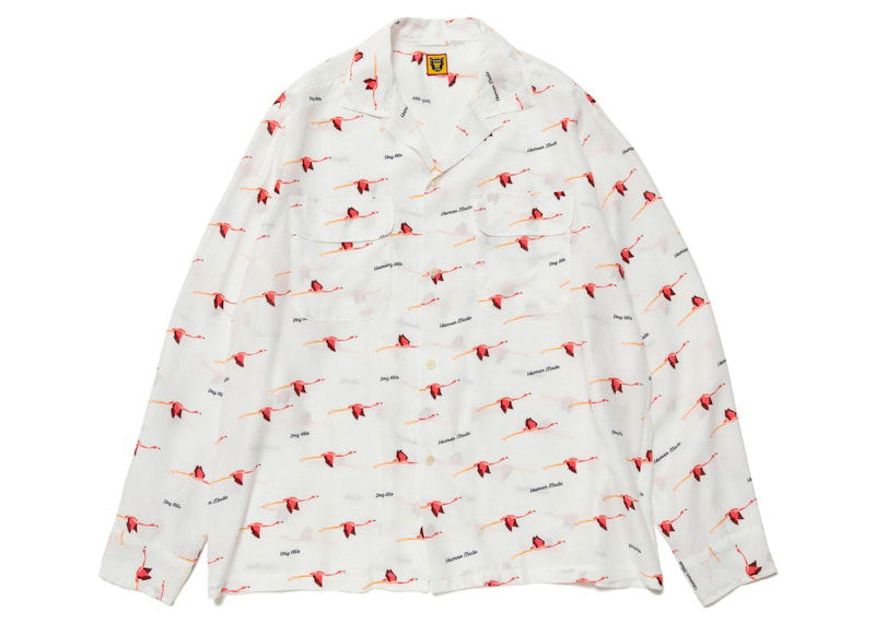 Риза Human Made Open Collar Flamingo Print Shirt Бяло | HM25SH010, 0