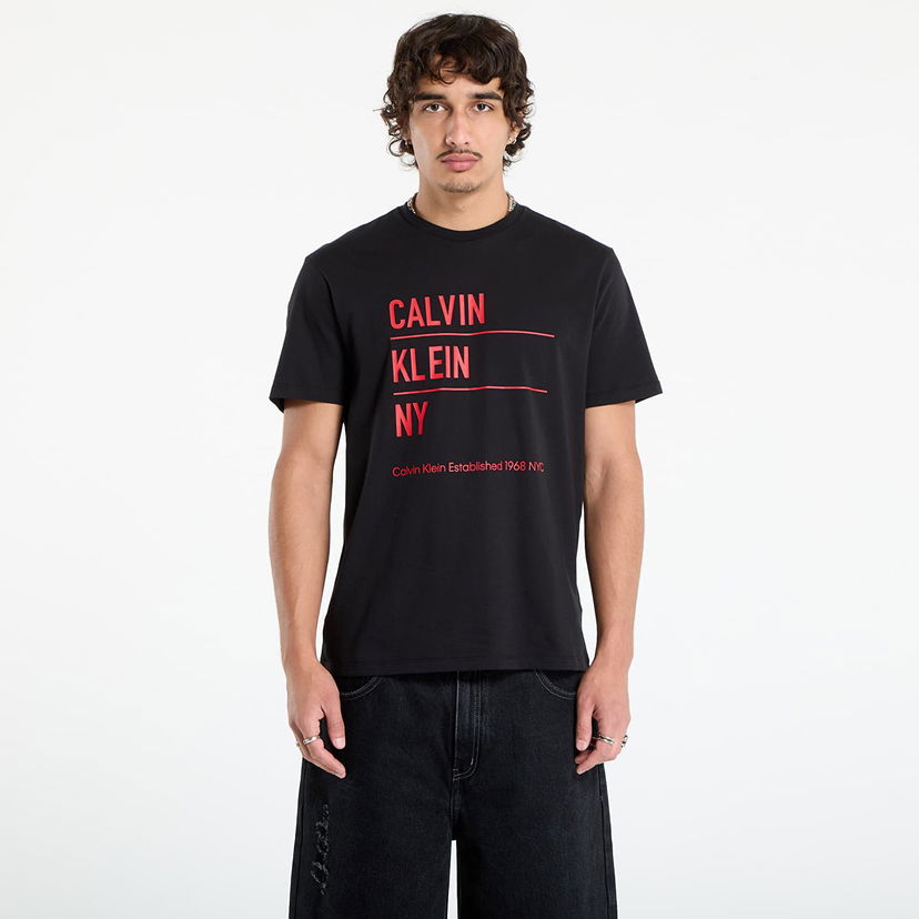 Тениска CALVIN KLEIN Calvin Klein Jeans Men's SS Graphic Tee Черно | LV04RD818G UB1