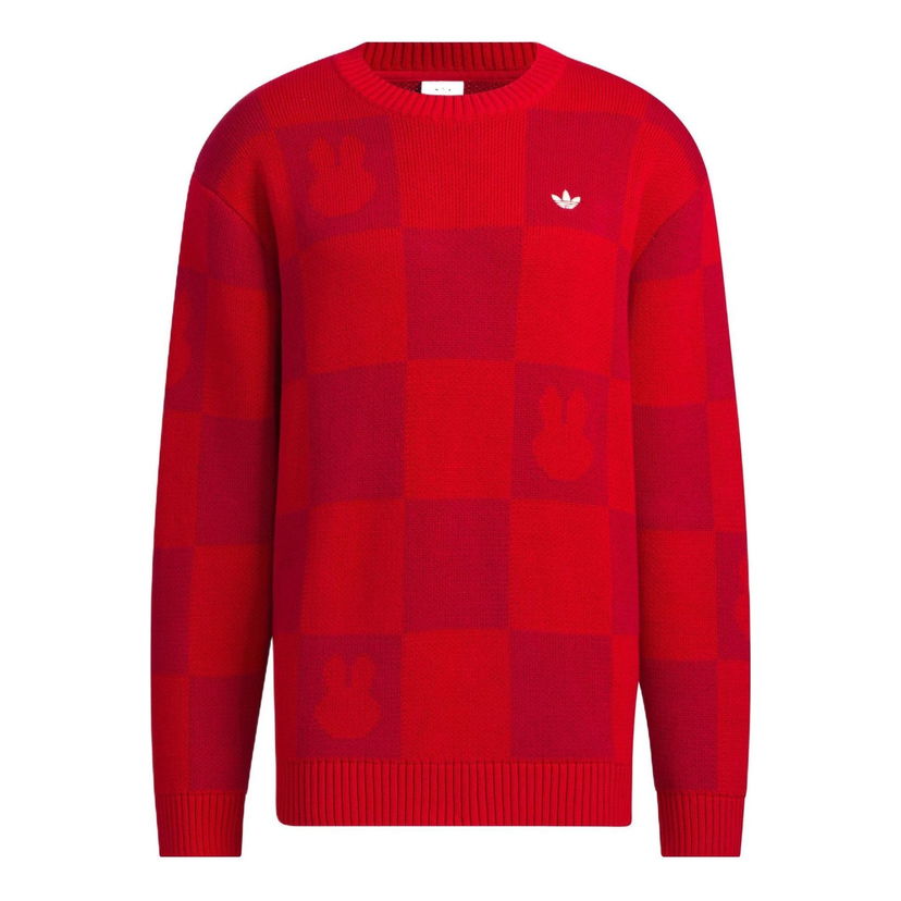 Пуловер adidas Originals Checkerboard Print Sweatshirt Червено | HY7273