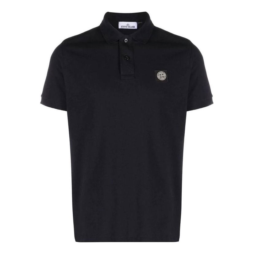 Поло тениска Stone Island Compass Badge Polo Черно | 79152SC17-A0020