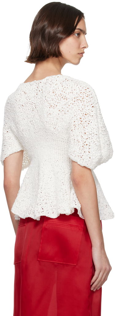 Пуловер Khaite KHAITE Mathilde Peplum Knit Top Бяло | 9812121, 2