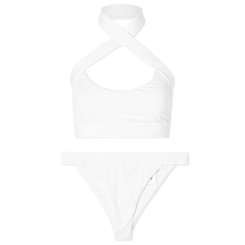 Бански Off-White Logoband Cross Bikini Бяло | OWFE015S24FAB0010101