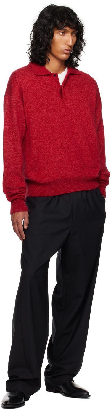 Пуловер The Row Gere Knit Polo Sweater Червено | 625-Y872, 3