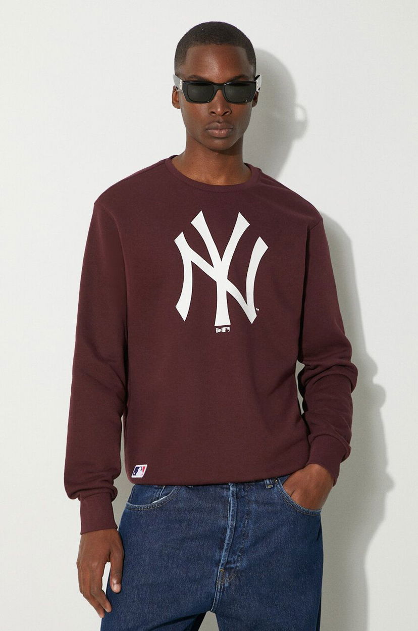 Суитчър New Era NEW YORK YANKEES Crewneck Sweatshirt Бургунди | 60416740