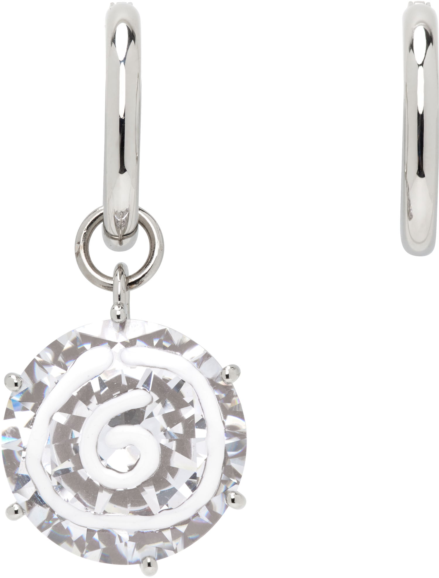 Обеци Maison Margiela MM6 Maison Margiela Silver Crystal Spiral Drop Earrings Металик | SM7VG0087 P8372, 0