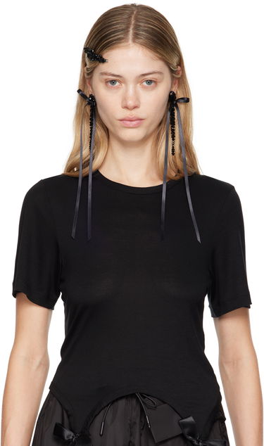Обеци Simone Rocha Simone Rocha Bow Ribbon Drip Earrings Черно | ERG410 0903, 2