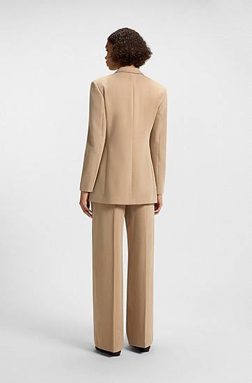 Яке BOSS Relaxed Fit Double-Breasted Blazer Бежово | 50540819, 1
