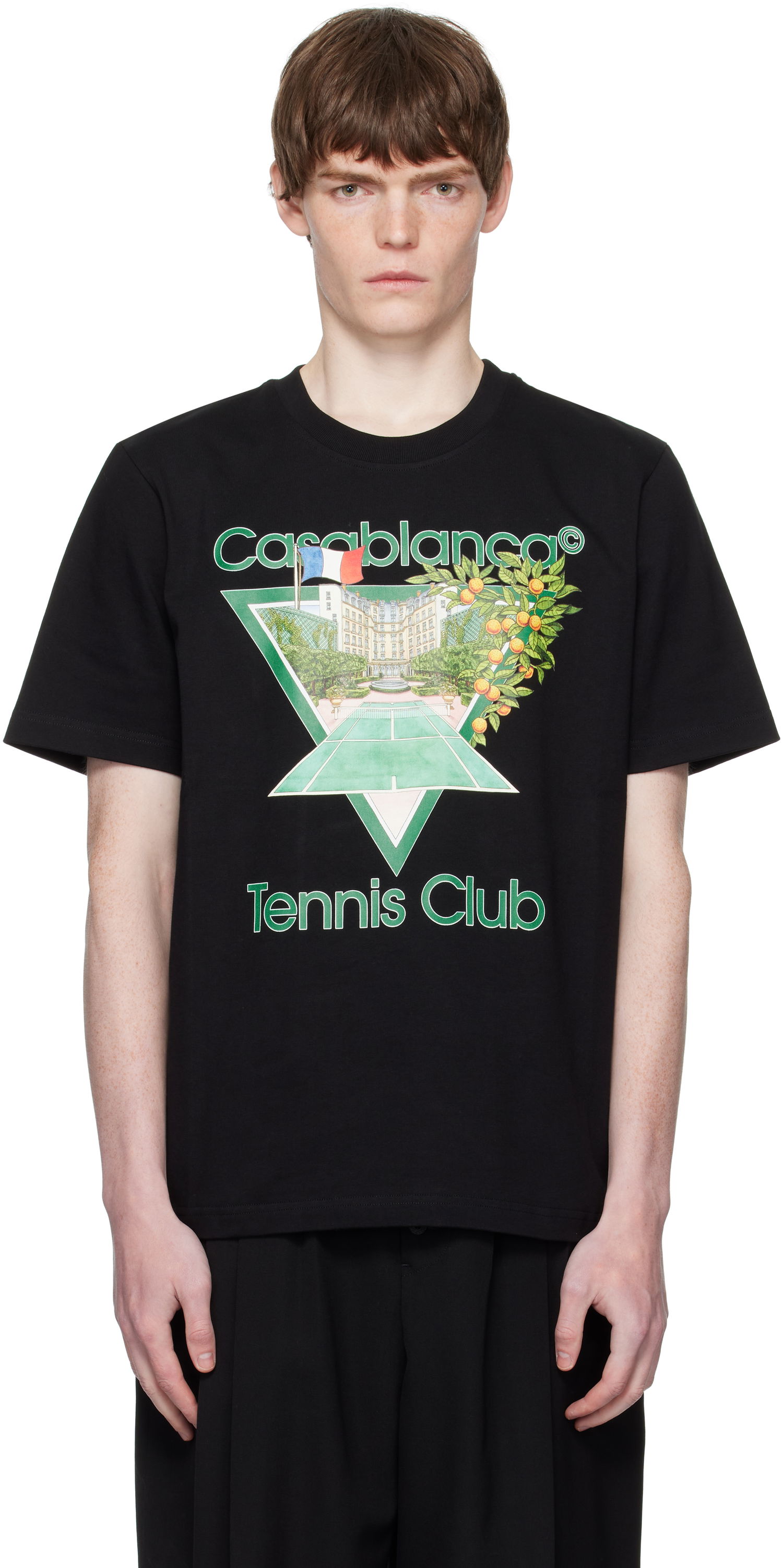 Тениска Casablanca Casablanca 'Tennis Club' Icon Short-Sleeve T-Shirt Черно | MPF25-JTS-001-21-EX-FLANNELS, 0