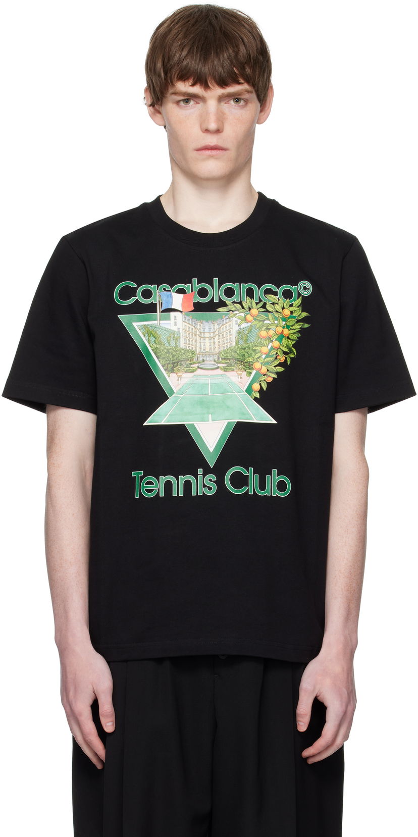 Тениска Casablanca Casablanca 'Tennis Club' Icon Short-Sleeve T-Shirt Черно | MPF25-JTS-001-21-EX-FLANNELS