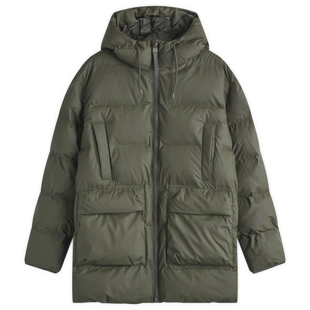 Rains Alta Long Puffer Cargo Jacket, Size Medium
