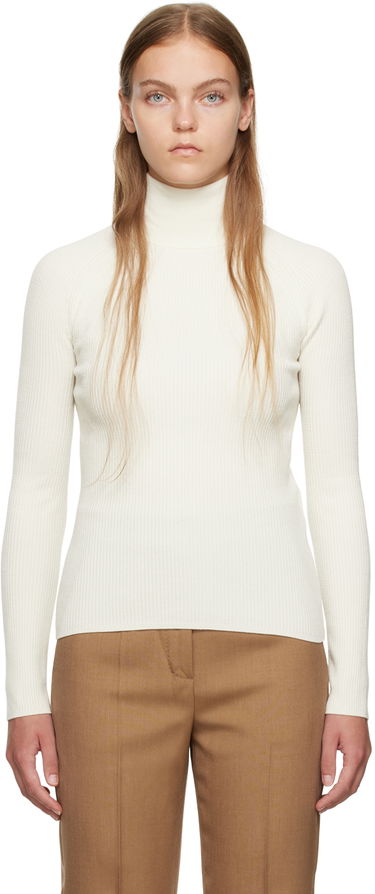 Пуловер Max Mara Women's Ribbed Turtleneck Sweater Бяло | 2313662333600 MM12115, 0