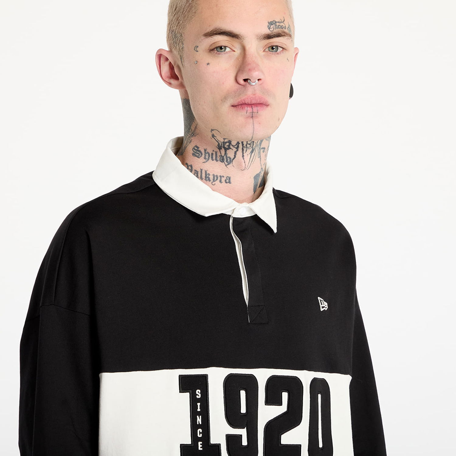 Поло тениска New Era New Era Drop Shoulder Rugby Shirt Черно | 60596285, 1