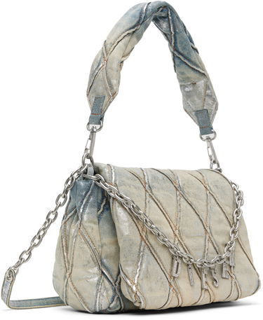 Чанта през рамо Diesel Metallic Denim Shoulder Bag With Charms Синьо | X09596 P6809, 1