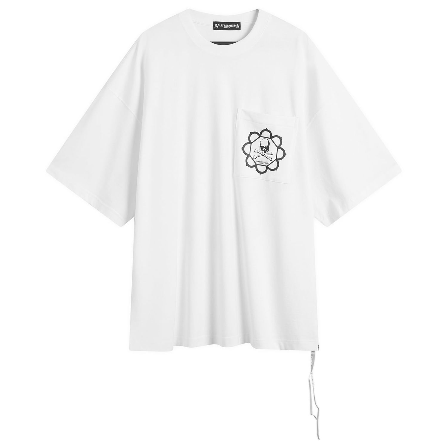 Тениска Mastermind WORLD Skull Graphic Pocket Short Sleeve T-Shirt Бяло | MW25S15-TS067-012, 0