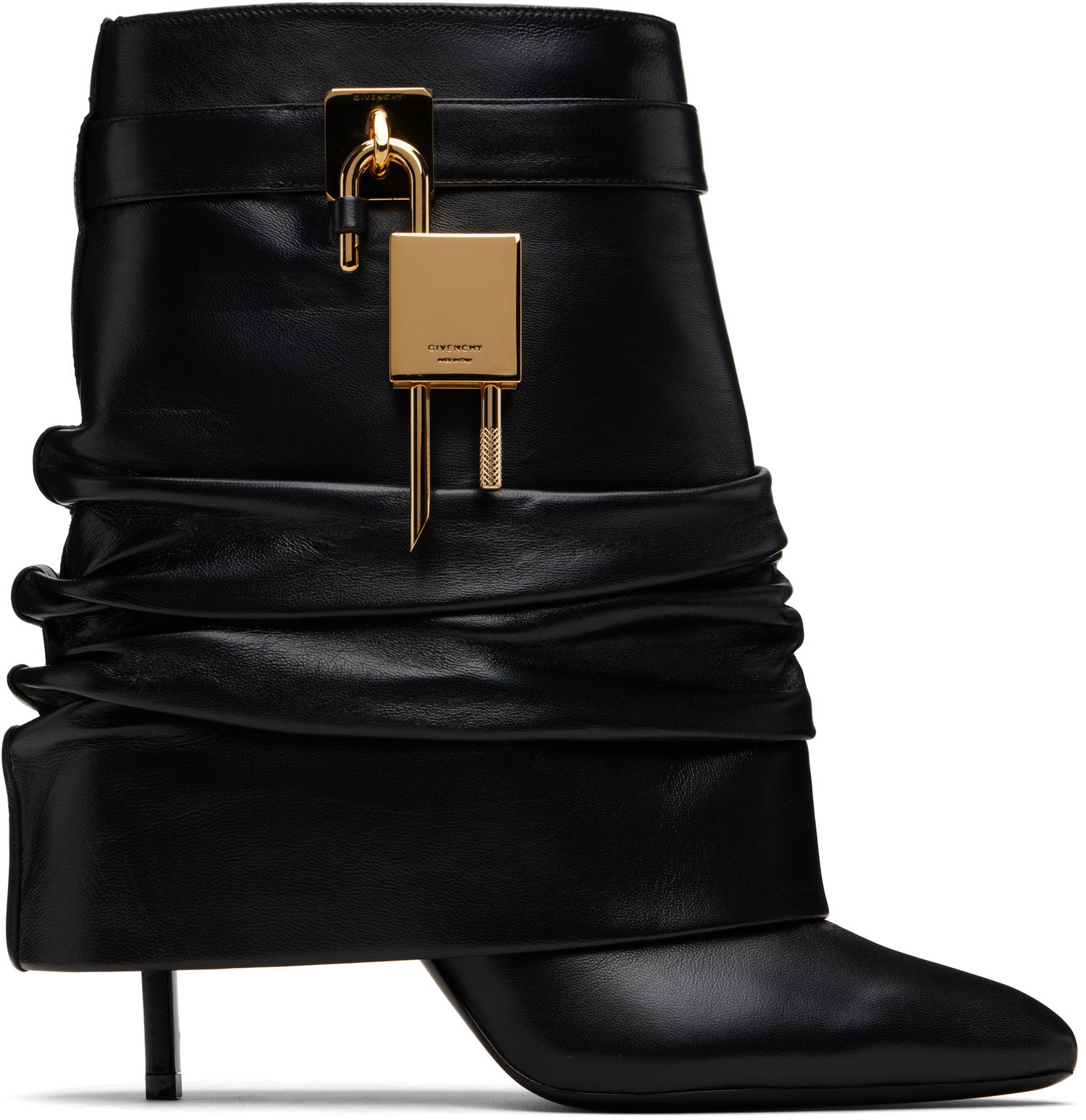 Кецове и обувки Givenchy Shark Lock Stiletto Boots Черно | BE604RE2AF001, 0