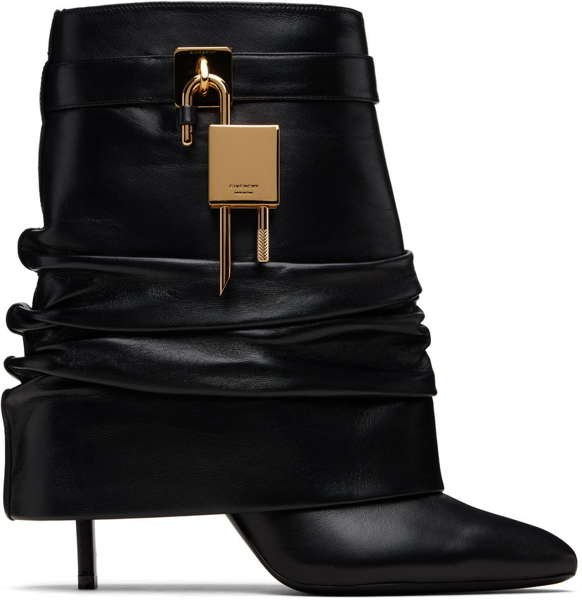 Кецове и обувки Givenchy Shark Lock Stiletto Boots Черно | BE604RE2AF001