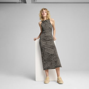 Pокля Puma Leo Luxe All-Over Print Fitted Dress Кафяво | 632339_01, 2