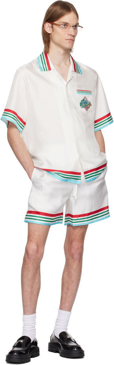 Риза Casablanca Casablanca 'Casa Way' Silk Resort Shirt Бяло | U-MS25-SH-003-06, 3