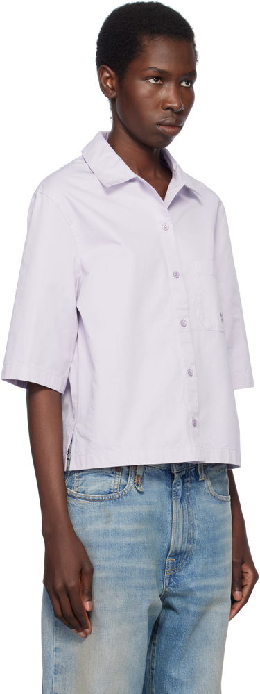 Риза MAISON KITSUNÉ Maison Kitsuné Cropped Boxy Shirt Лилаво | OW00427WW9031, 1