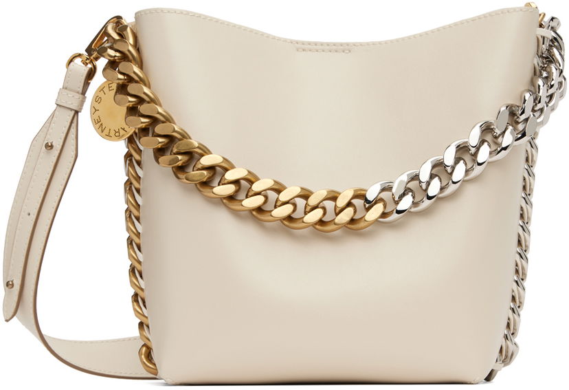 Чанта през рамо Stella McCartney Bucket Bag With Chain Бяло | 7B0033W8839