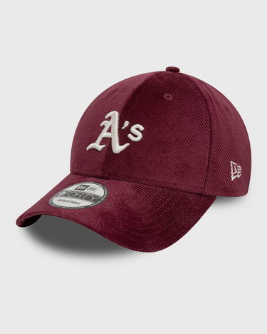 Шапка с козирка New Era Corduroy 9FORTY Adjustable Oakland Athletics Baseball Cap Бургунди | 60595253, 1