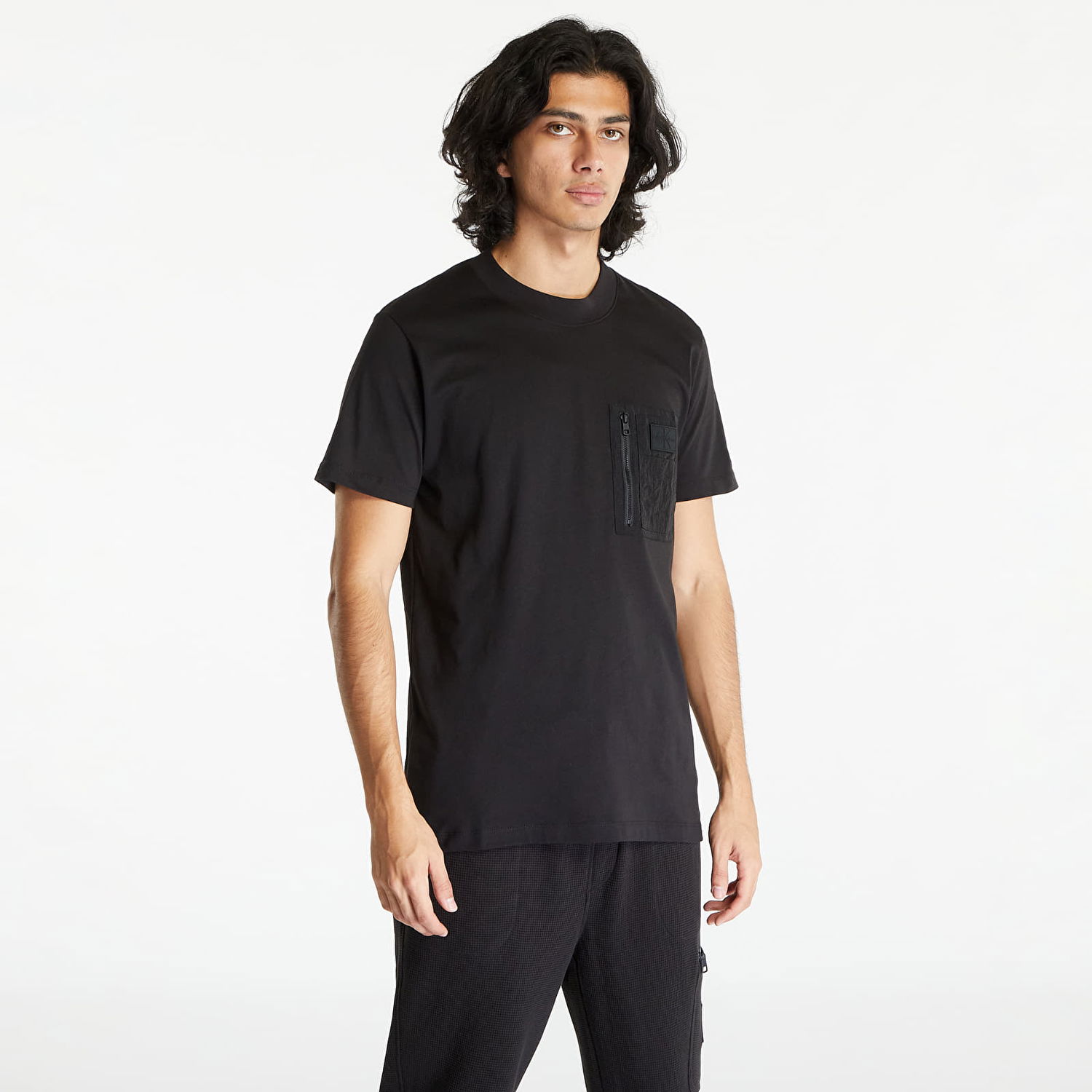 Тениска CALVIN KLEIN Jeans Mix Media Short Sleeve Tee Black Черно | J30J323997 BEH, 0