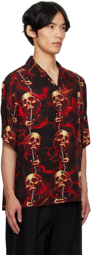 Риза WACKO MARIA WACKO MARIA Tattoo Studio Edition Skull Print Shirt Червено | 56TS-WM-HI15, 1