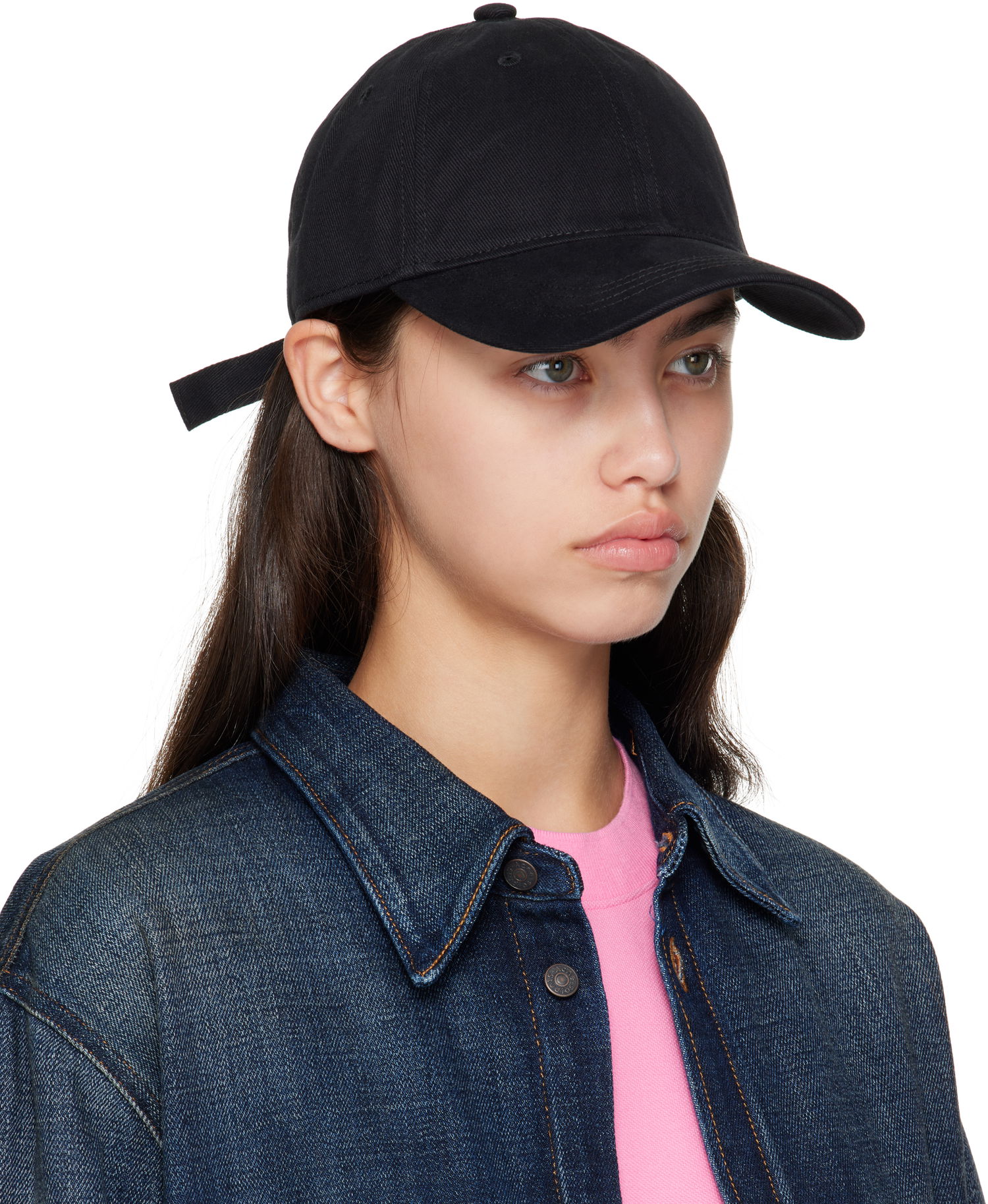 Шапка с козирка Acne Studios Acne Studios Twill Logo Cap Черно | C40420-, 1