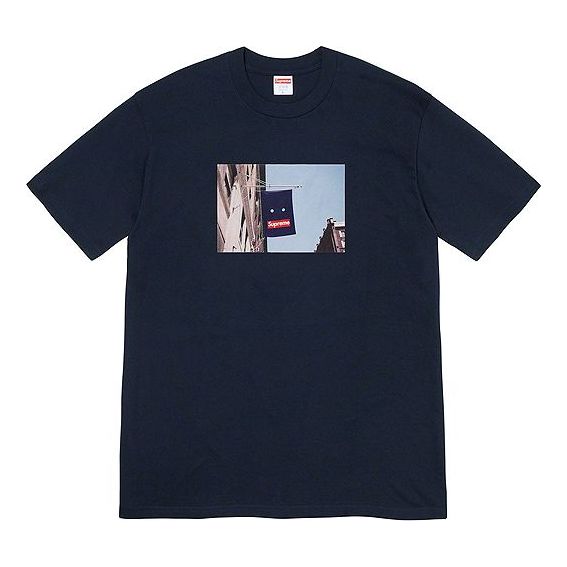 Тениска Supreme Week 1 Banner Short Sleeve T-Shirt Тъмно синьо | SUP-FW19-223