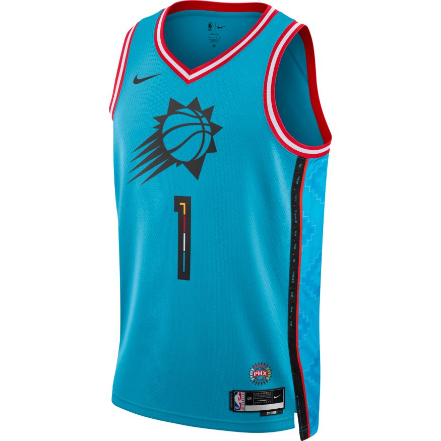 Фланелка Nike Dri-FIT NBA Devin Booker Phoenix Suns City Edition 2022 Swingman Jersey Тюркоазено | DO9607-416, 0