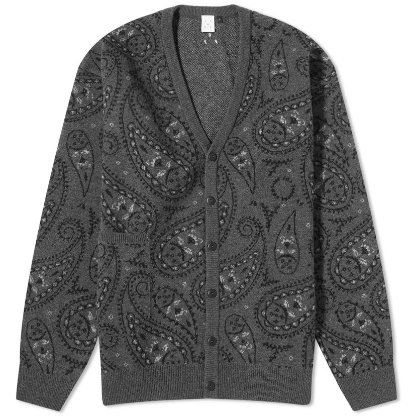 Пуловер Pop Trading Company Paisley Cardigan Anthracite/Black Сиво | POPAW23-06-008