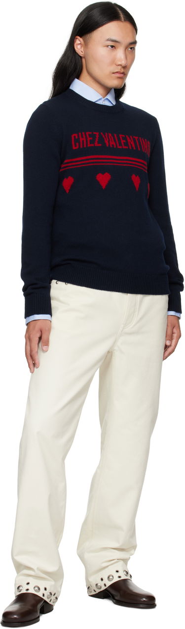 Пуловер Valentino Valentino 'Chez Valentino' Wool Sweater Тъмно синьо | 7V3KC35AB2E, 3