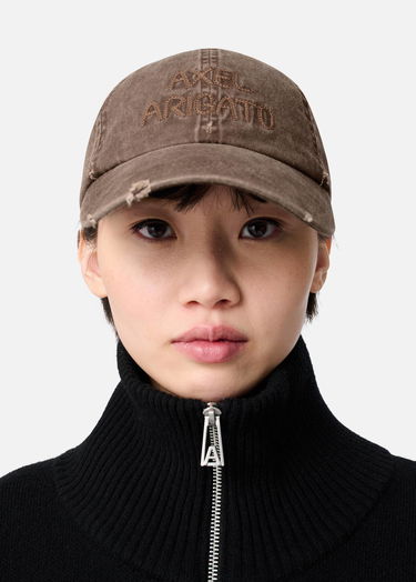 Шапка с козирка AXEL ARIGATO Distressed Chain Stitch Cap Кафяво | X3554001, 3