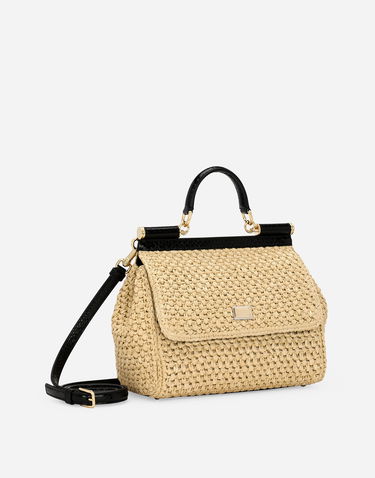 Дамска чанта Dolce & Gabbana Large Sicily Raffia Handbag Бежово | BB6002A2Y848S193, 2