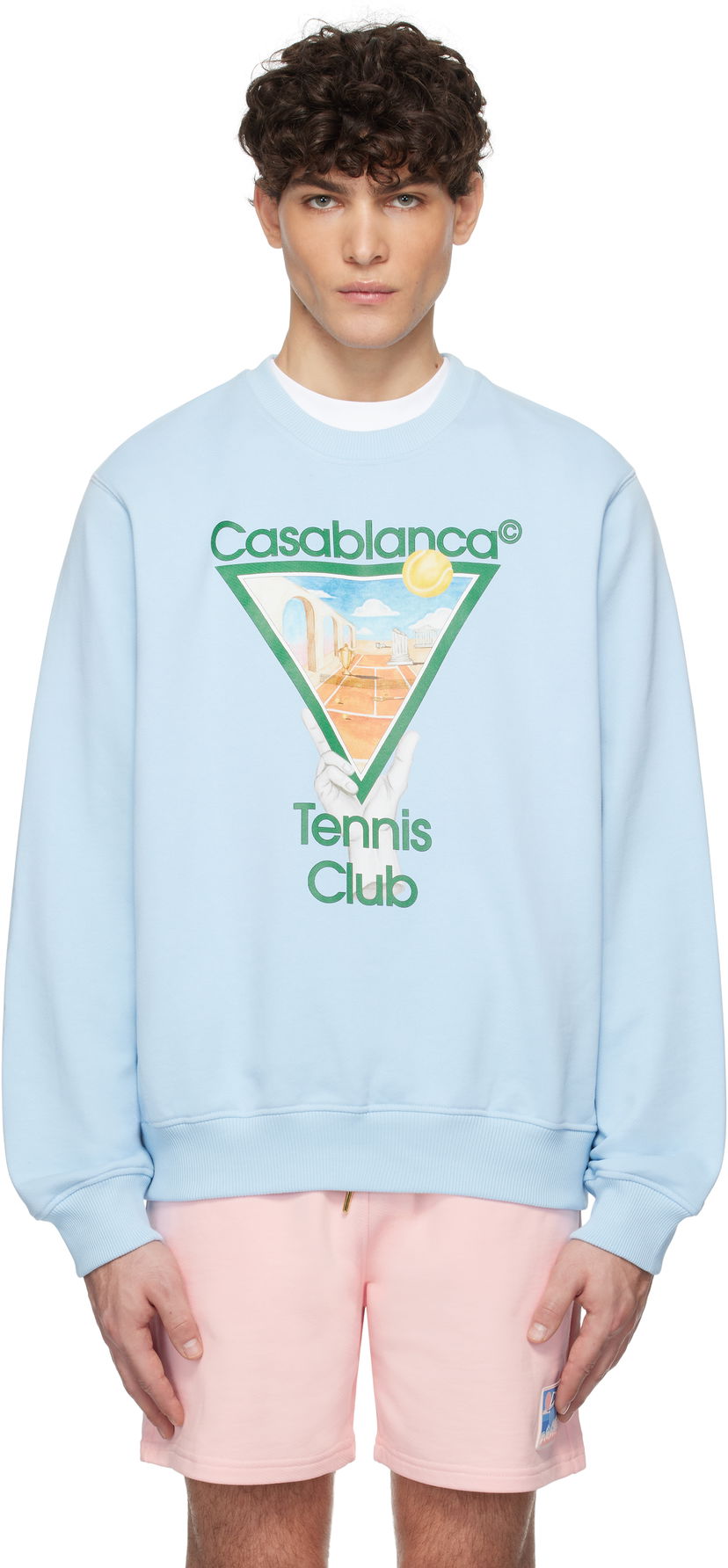 Суитчър Casablanca Tennis Icon Sweatshirt Синьо | U-MPS25-JTP-293-03