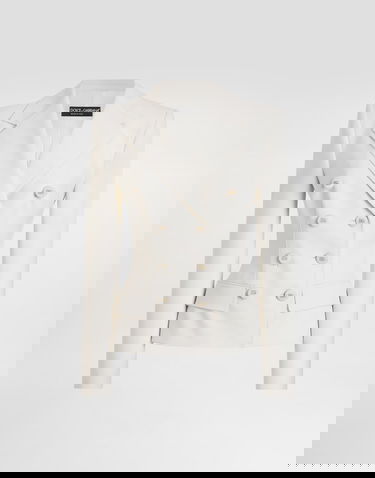 Яке Dolce & Gabbana Double-breasted Twill Blazer Бяло | F27ACTFUBGCW0001, 0