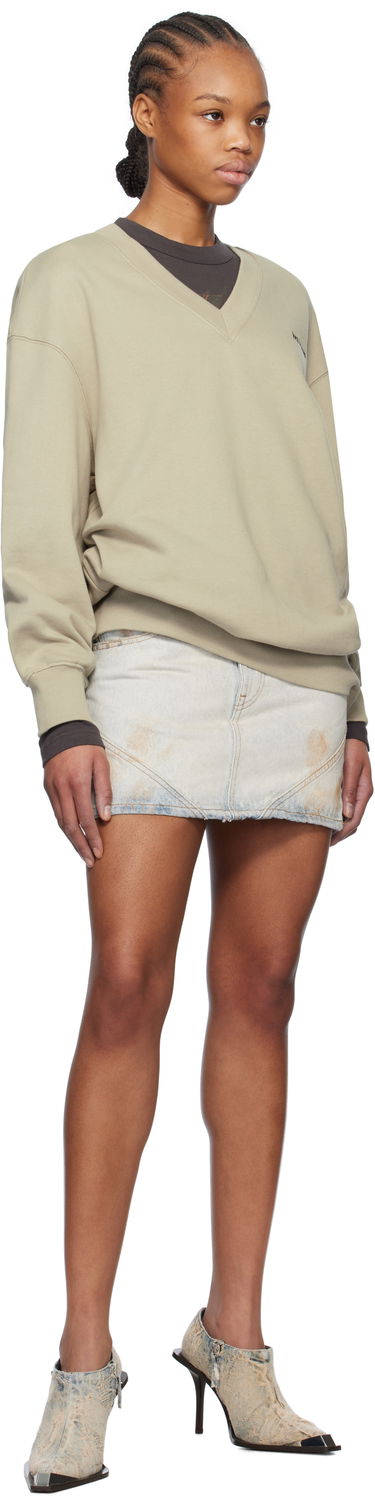 Пуловер We11done We11done Oversized V-Neck Sweatshirt Бежово | WD-TS0-25-773-U-KK, 3