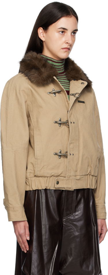 Яке Andersson Bell Andersson Bell Washed Cotton Jacket with Faux Fur Collar Бежово | awa712u, 1