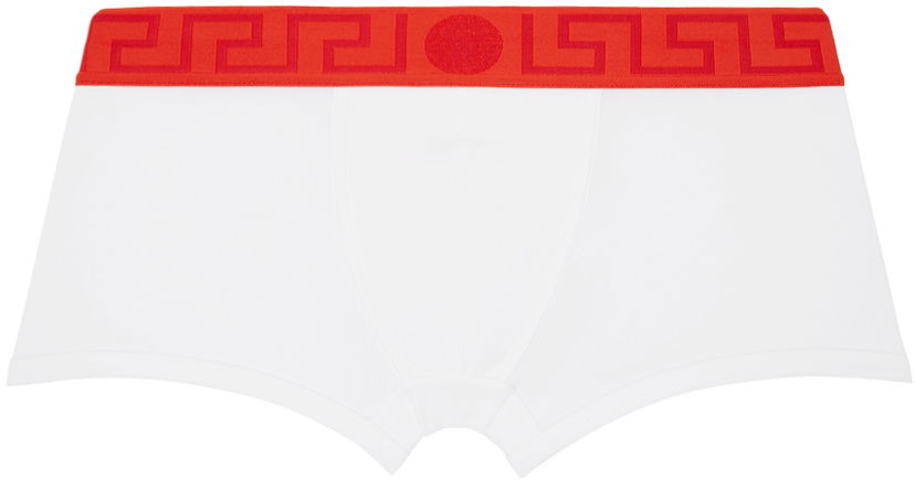 Боксерки Versace Greca Border Boxers Бяло | AU10026_1A10011