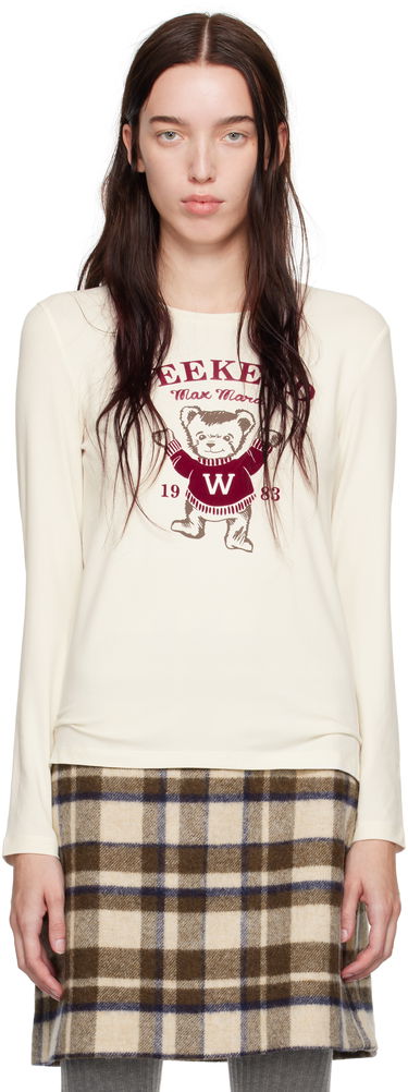 Тениска Max Mara Weekend Bear Long Sleeve T-shirt Бяло | 2425946022600 MM13224, 0
