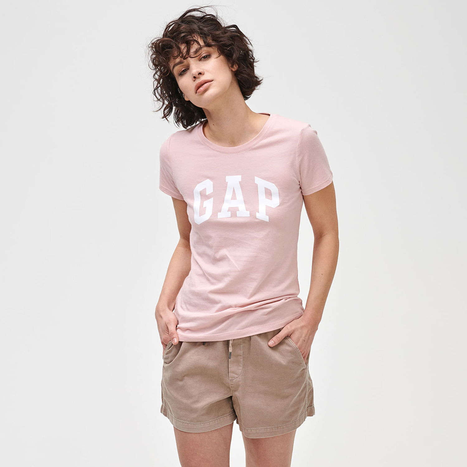Тениска GAP Logo Tees 2Pack Pink Standard Бяло | 548683-02, 1