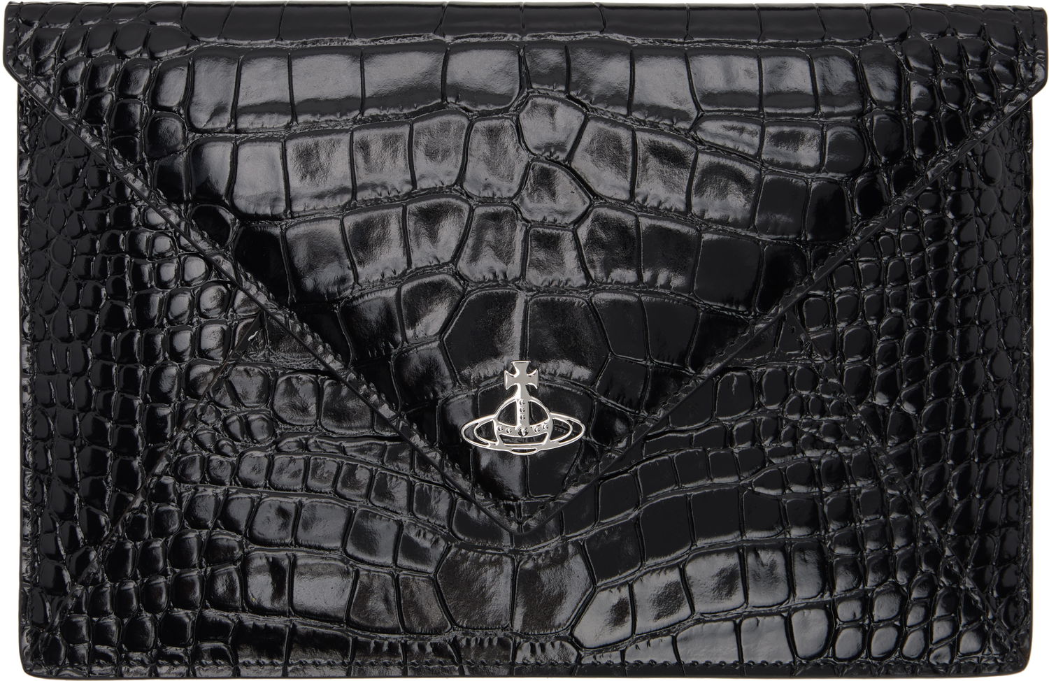 Дамска чанта Vivienne Westwood Crocodile Envelope Clutch Черно | 5B010003W-L0039-, 0