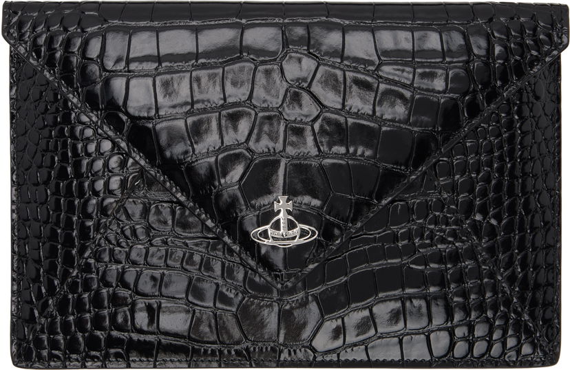 Дамска чанта Vivienne Westwood Crocodile Envelope Clutch Черно | 5B010003W-L0039-