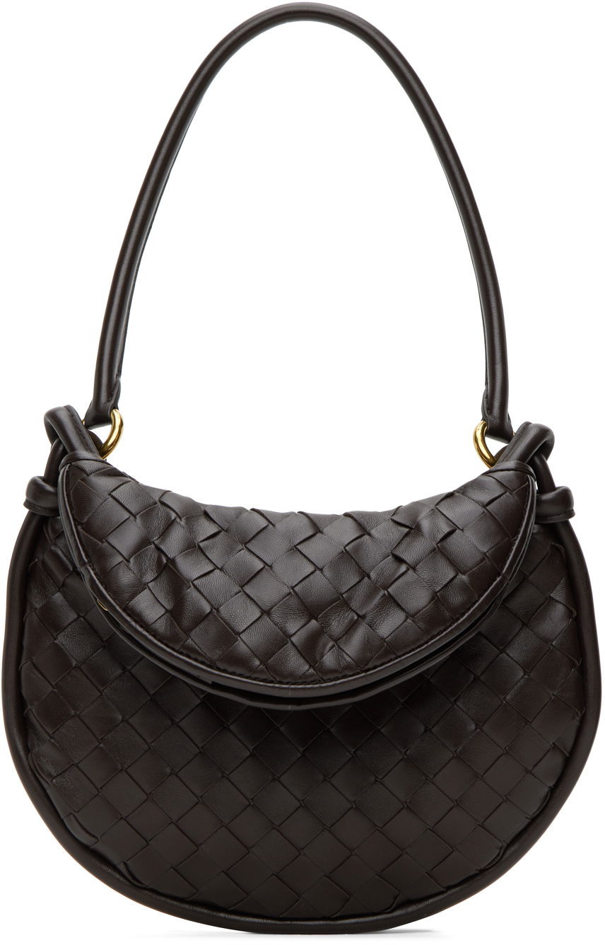 Дамска чанта Bottega Veneta Small Intrecciato Leather Shoulder Bag Кафяво | 776764 VCPP1, 0