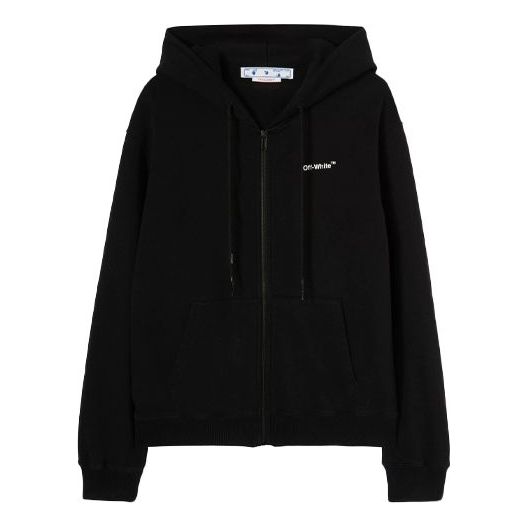 Суитчър Off-White Off-White SS22 Loose Fit Zip-Up Hoodie Черно | OMBE013C99FLE0031001