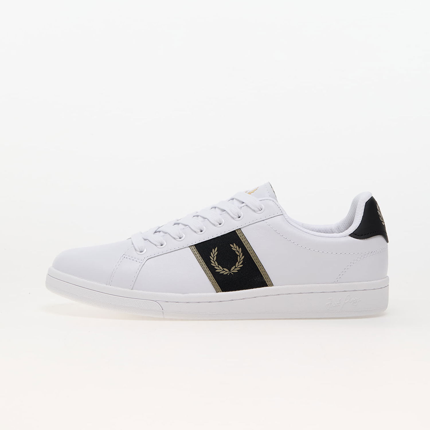 Кецове и обувки Fred Perry B721 Leather/Branded Webbing White/ Warm Grey Бяло | B6304 U62, 0