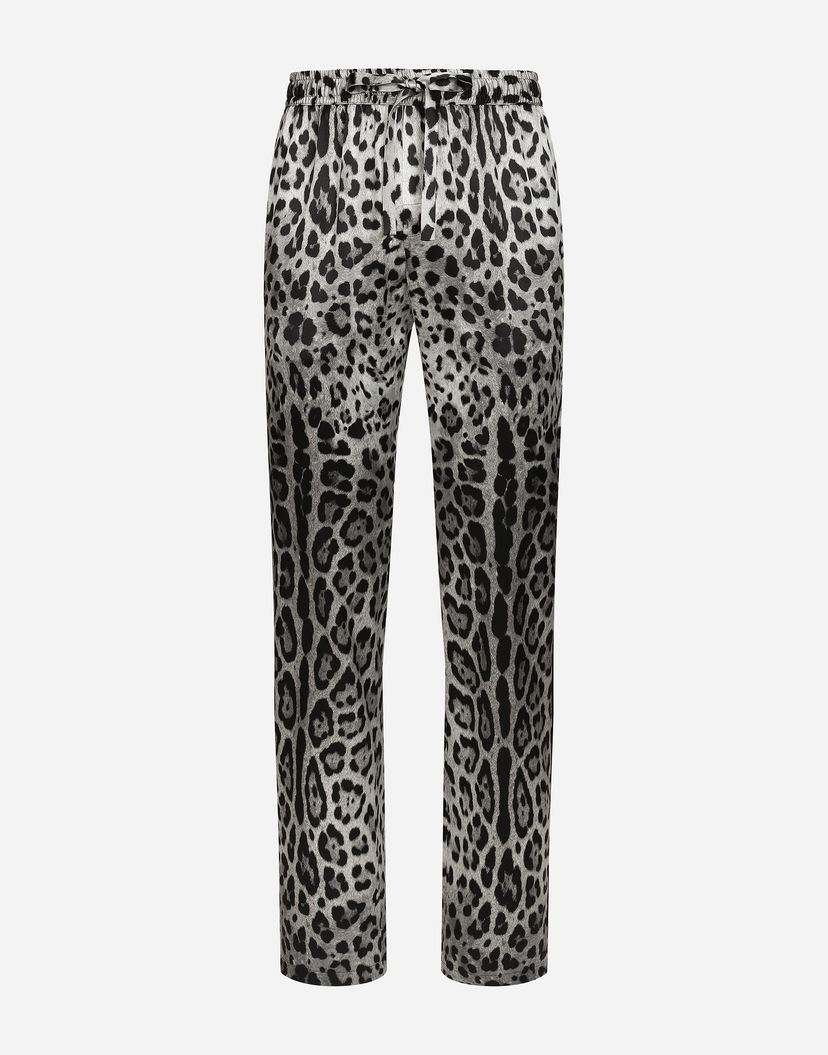 Панталони Dolce & Gabbana Leopard-print Satin Pants Сиво | GVRMATIS1WTHI13N