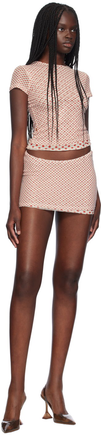 Пола Miaou Miaou Mini Polka Dot T-Shirt Бежово | 7184PM2WPD, 3