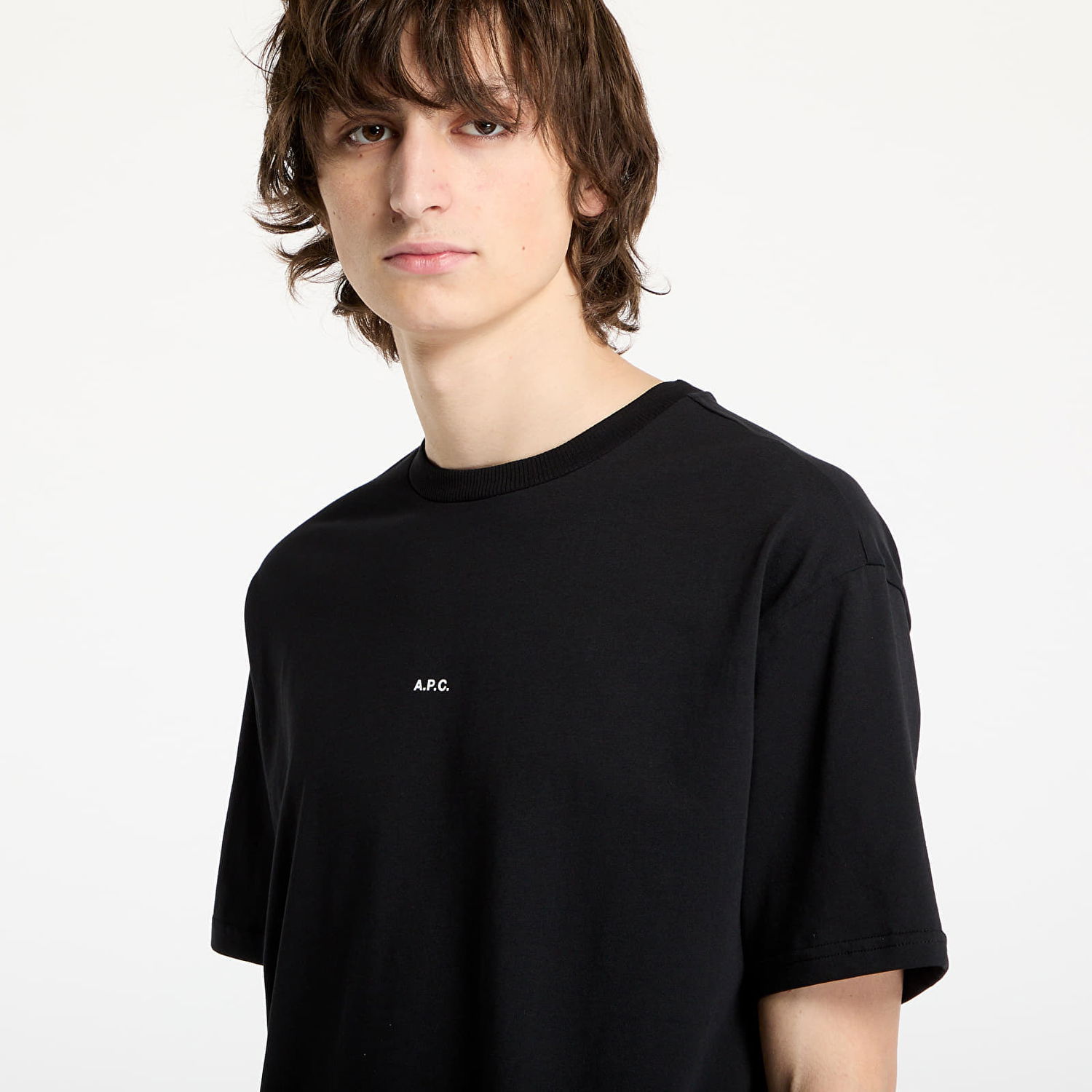 Тениска A.P.C. Micro Logo T-Shirt Черно | COHBW-H26386-TZC, 1